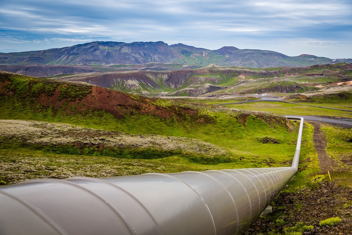 Gas pipeline in Iceland