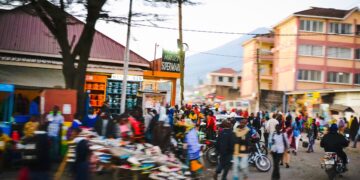 Busy street in Arusha, Tanzania, Africa