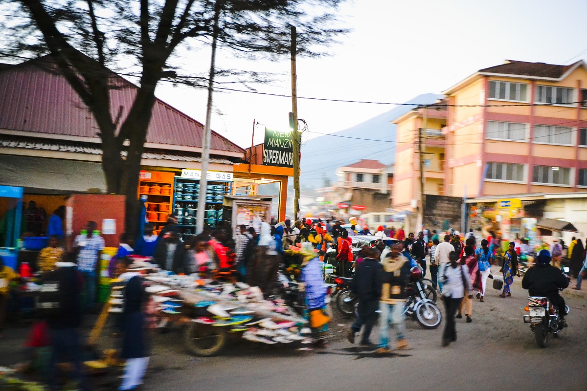 Busy street in Arusha, Tanzania, Africa