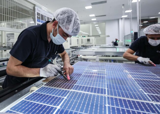 Production of solar panels